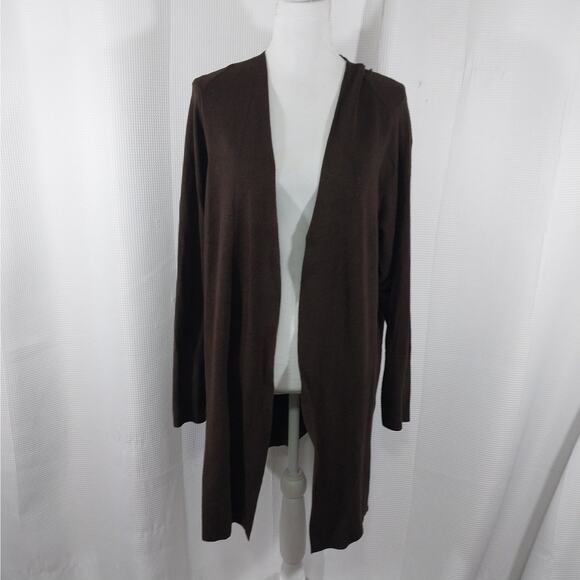 NWT! WORTHINGTON! ESPRESSO BROWN RIBBED KNIT DUSTER CARDIGAN SWEATER! SZ XL - Picture 2 of 10